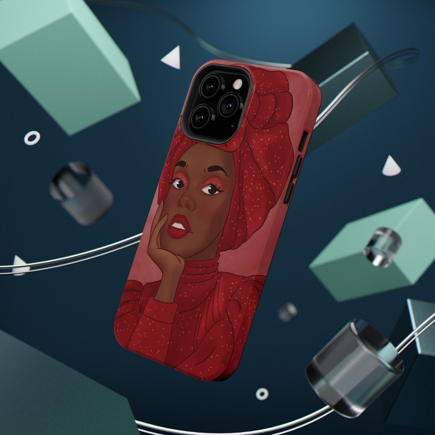 Red African Woman Impact-Resistant Phone Case