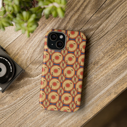 African Ankara Print Impact-Resistant Phone Case - Circles