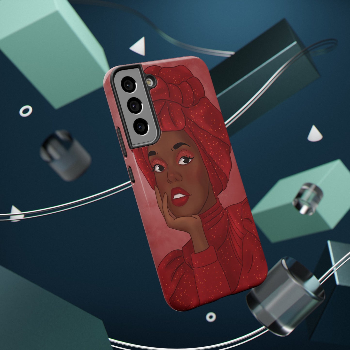 Red African Woman Impact-Resistant Phone Case