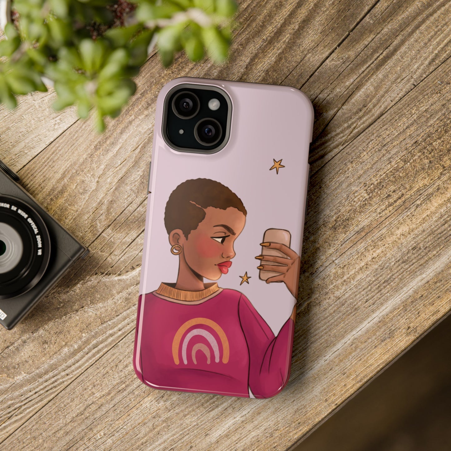 Black Girl Selfie Impact-Resistant Phone Cases