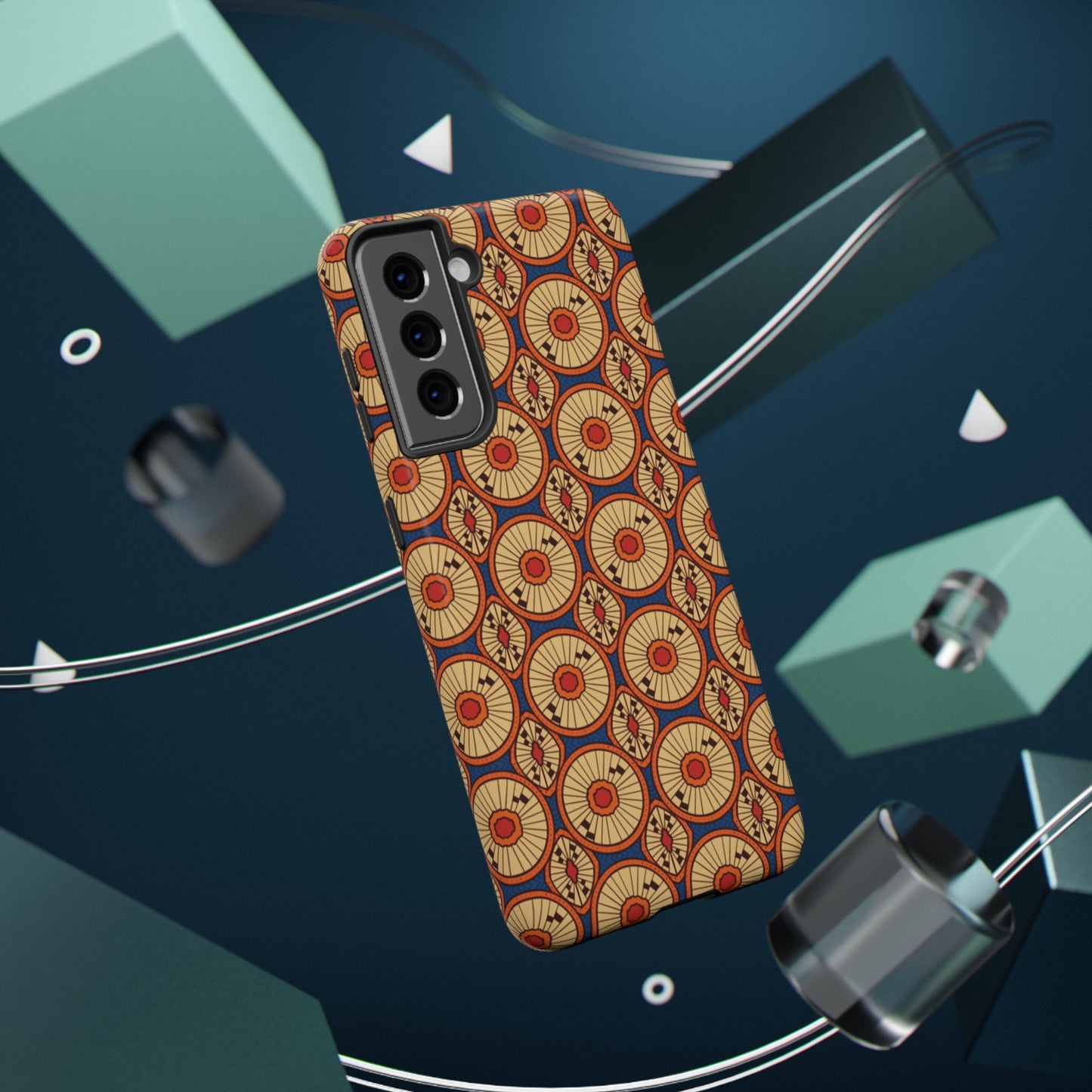 African Ankara Print Impact-Resistant Phone Case - Circles