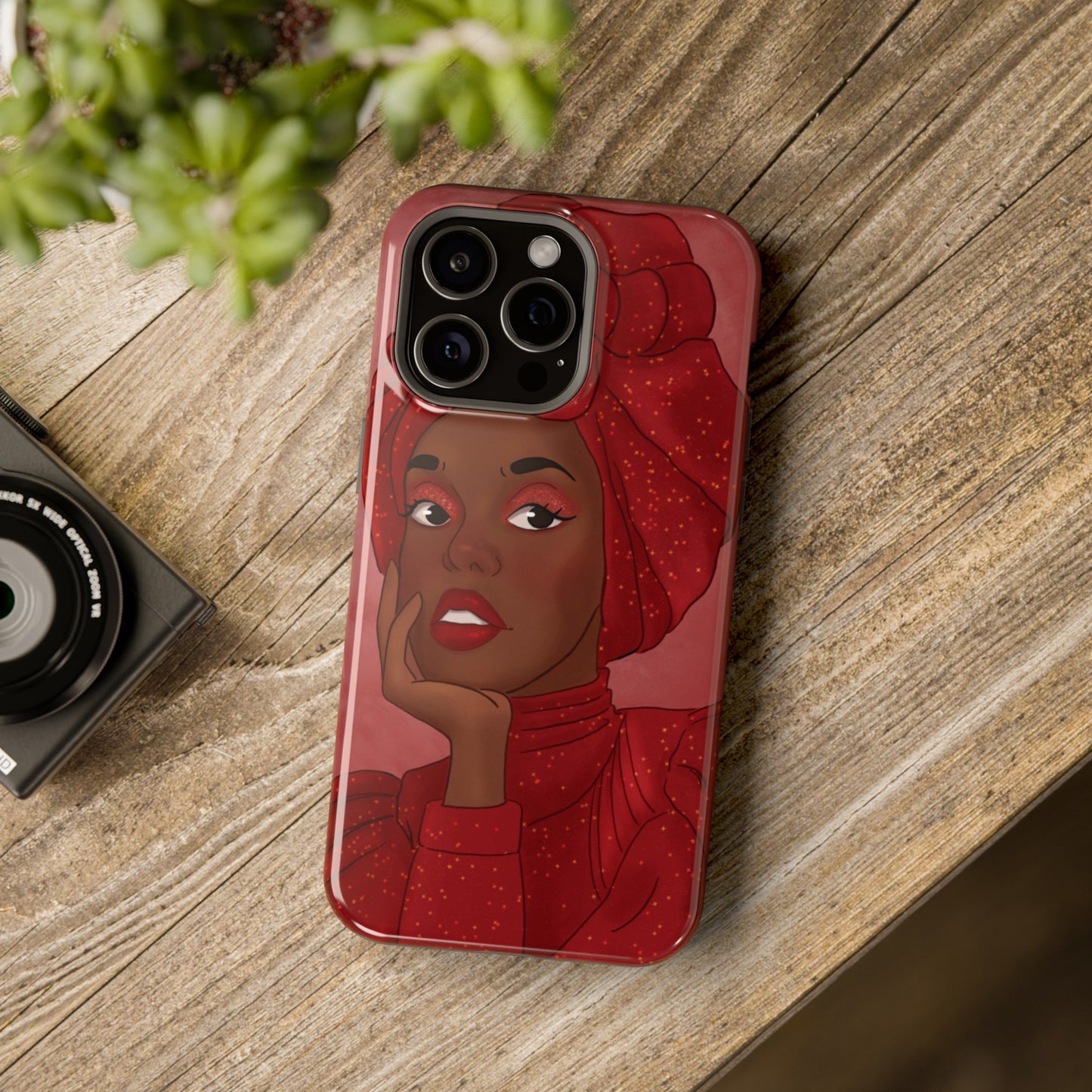 Red African Woman Impact-Resistant Phone Case