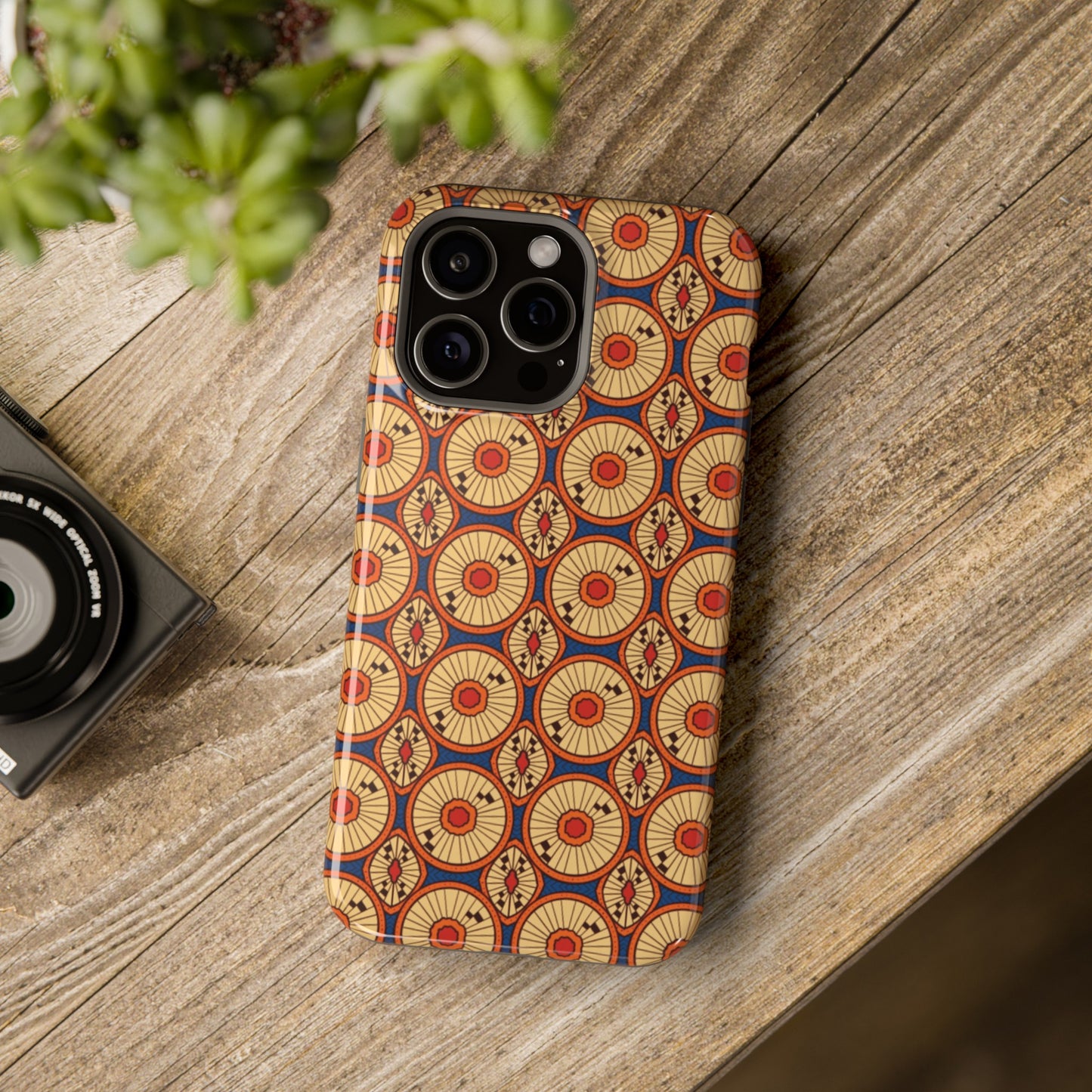 African Ankara Print Impact-Resistant Phone Case - Circles