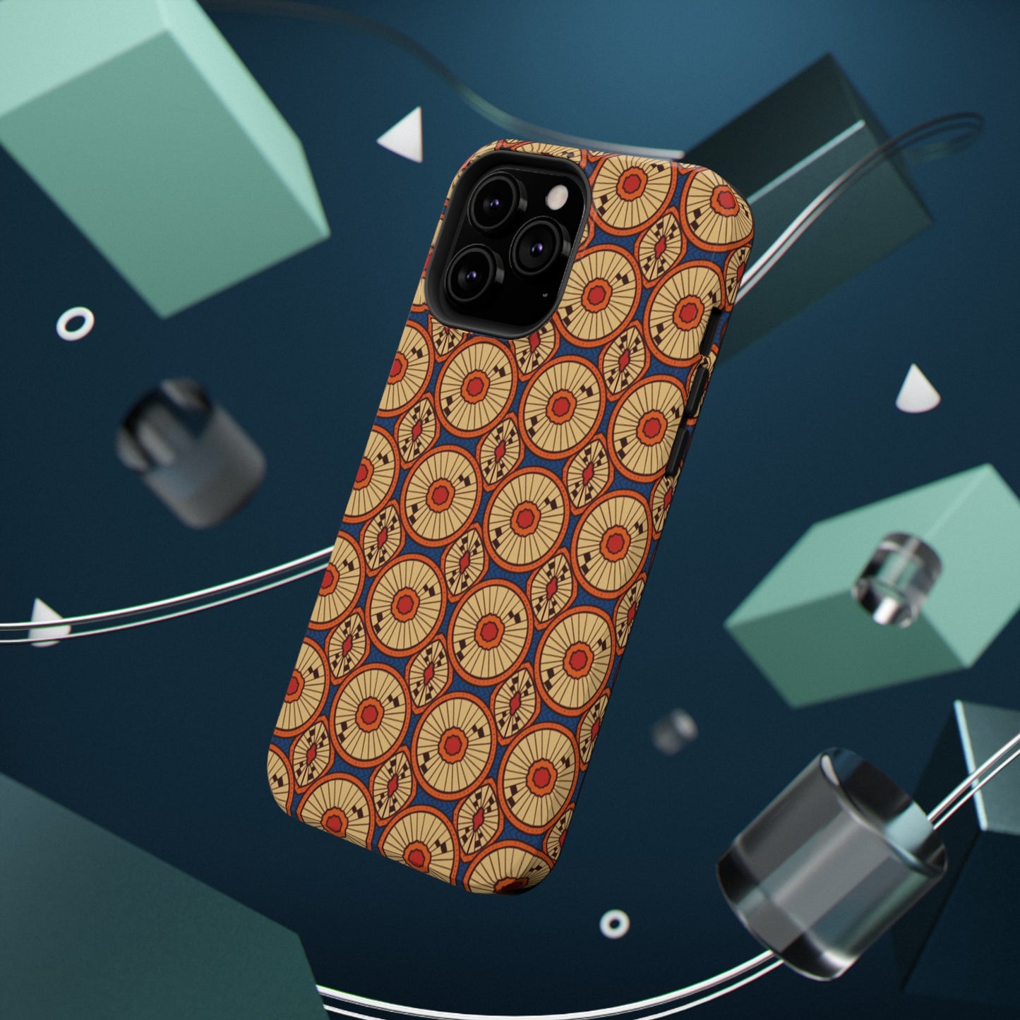 African Ankara Print Impact-Resistant Phone Case - Circles