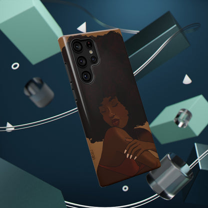 Black Girl Afro Illustrated Impact-Resistant Phone Case - Pounded Yam Productions