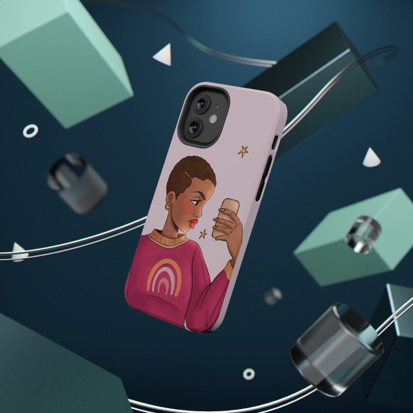 Black Girl Selfie Impact-Resistant Phone Cases