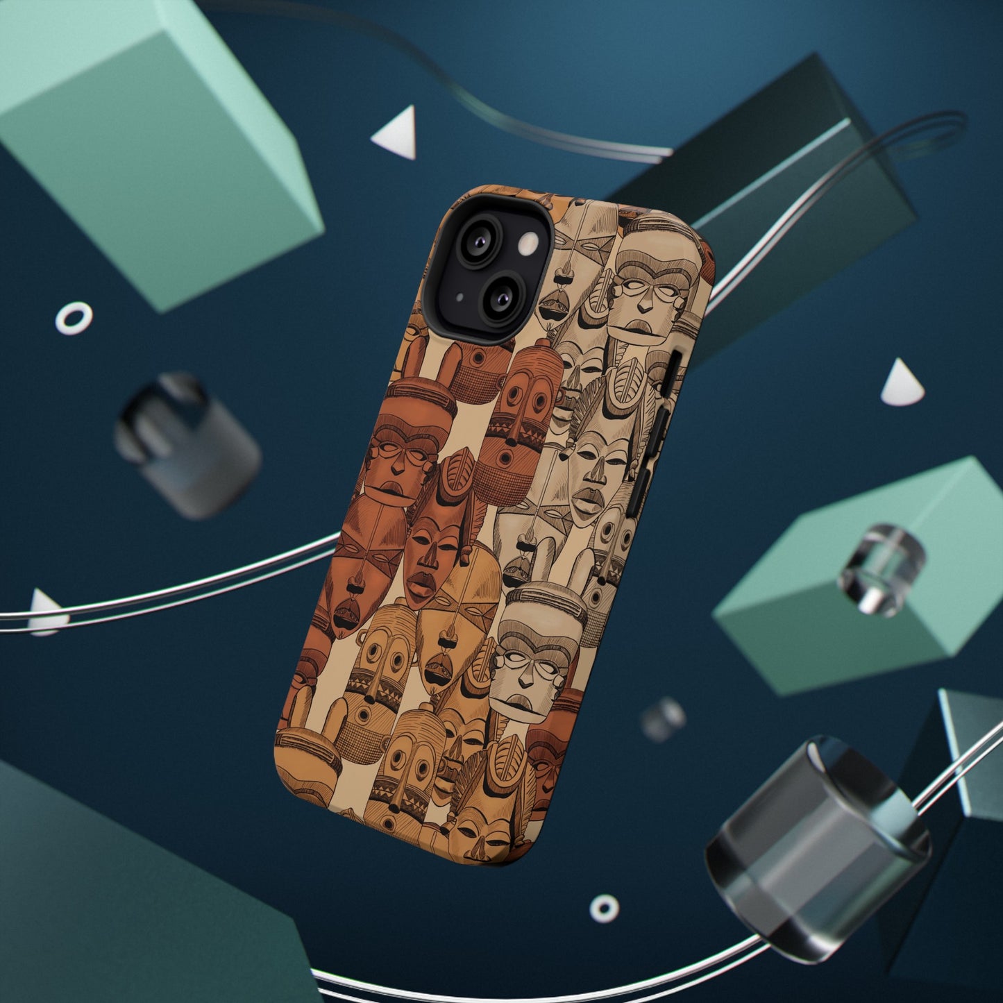 African Masks Print Impact-Resistant Phone Case