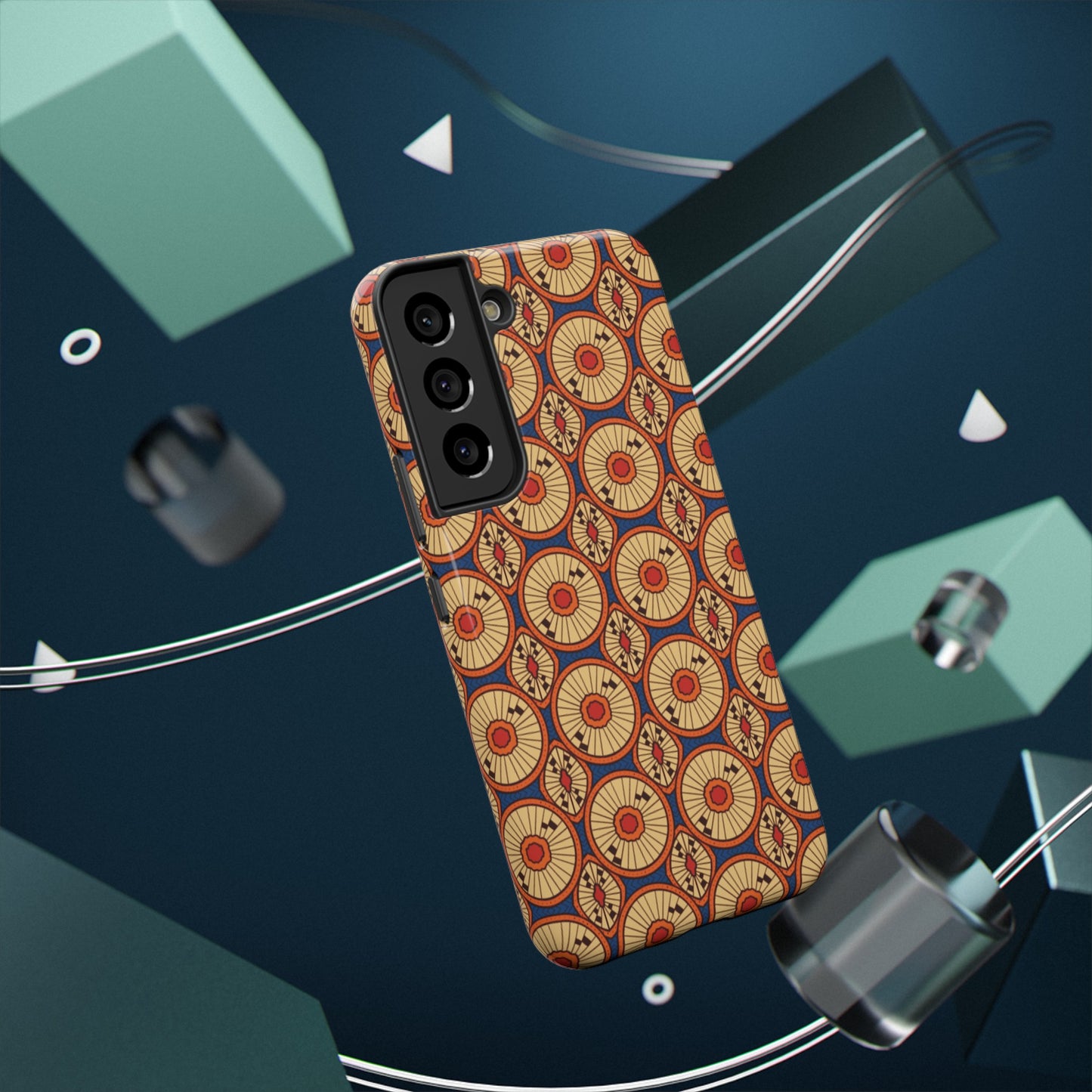 African Ankara Print Impact-Resistant Phone Case - Circles