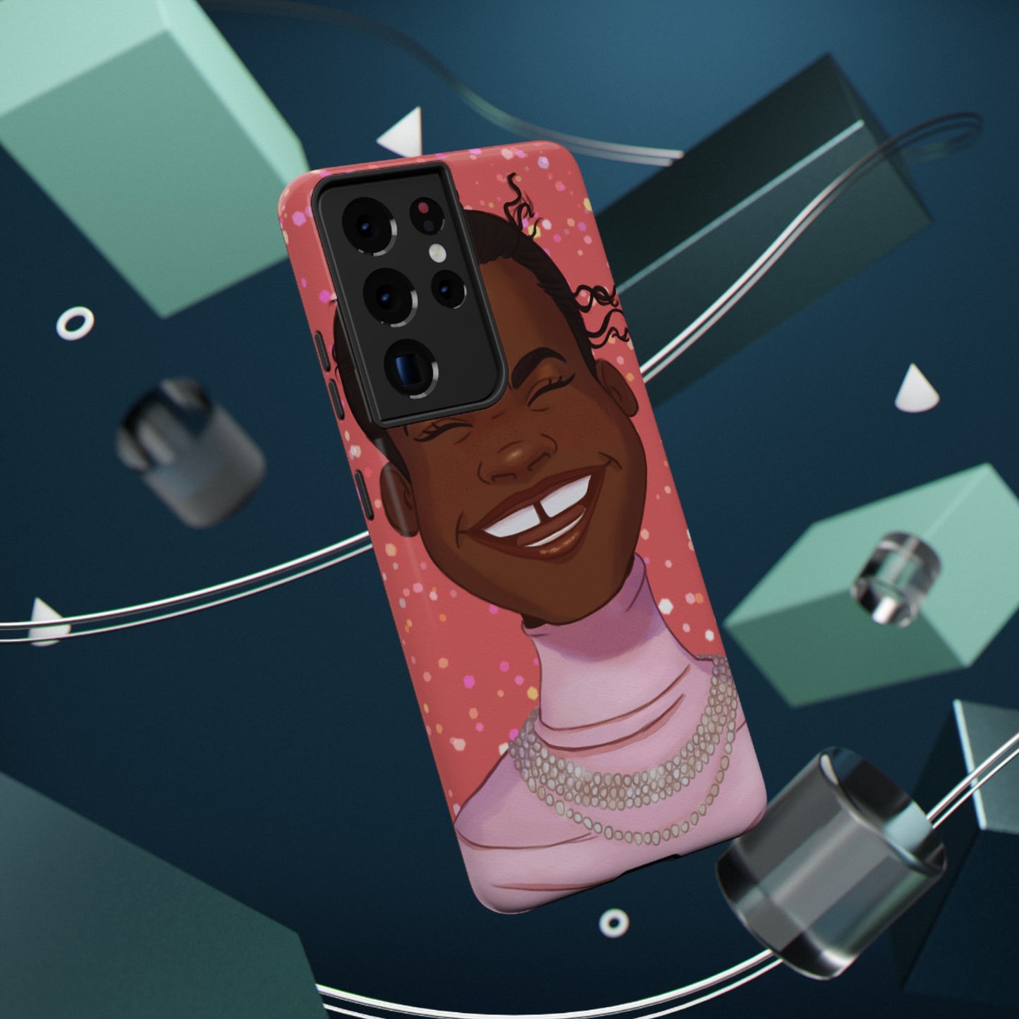 Happy Confetti Smiling Black Girl Illustrated Impact-Resistant Phone Case