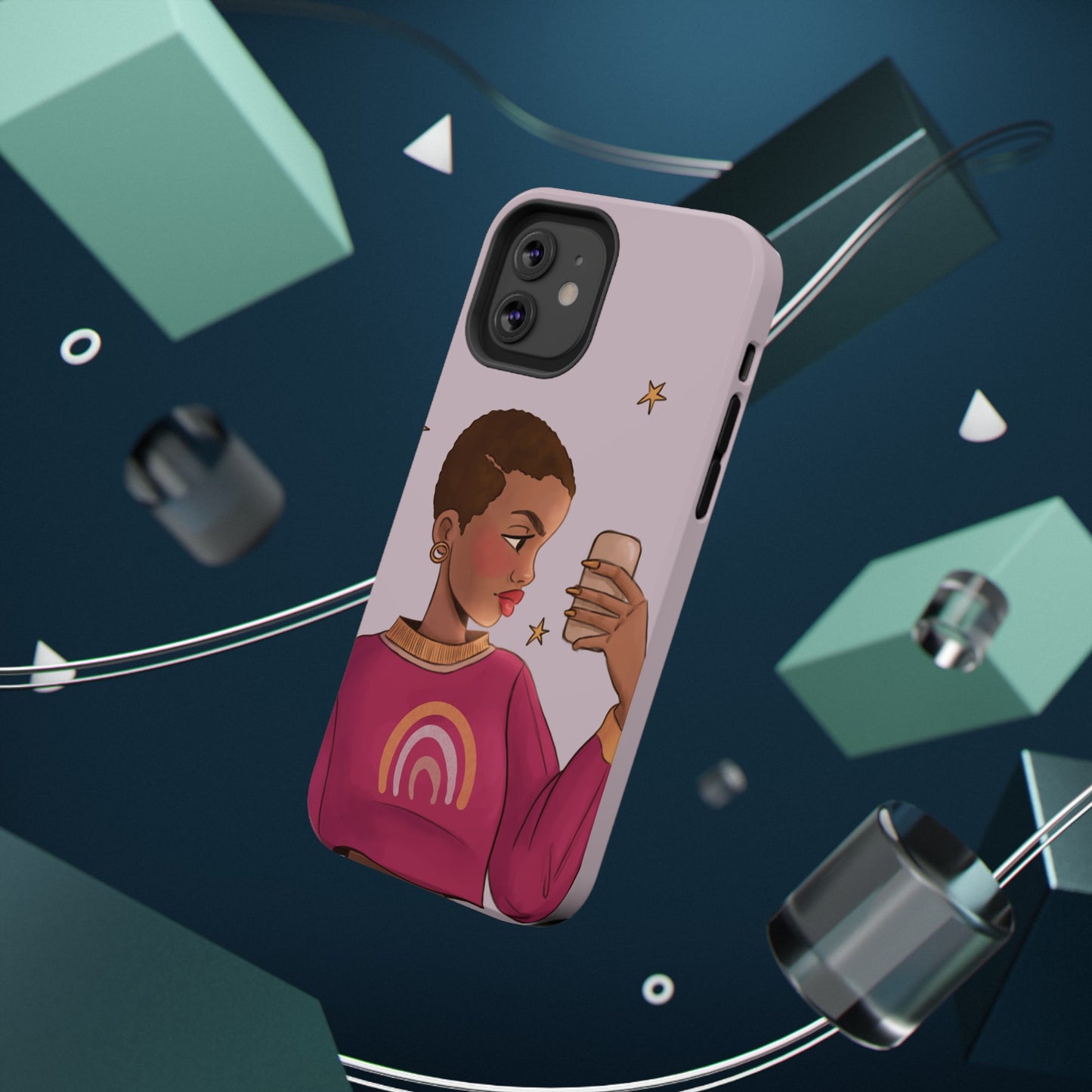 Black Girl Selfie Impact-Resistant Phone Cases