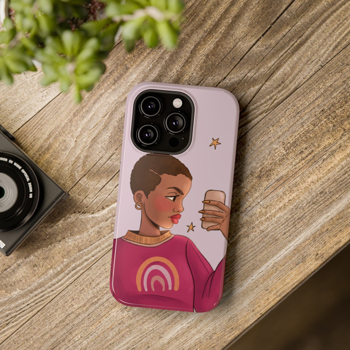 Black Girl Selfie Impact-Resistant Phone Cases