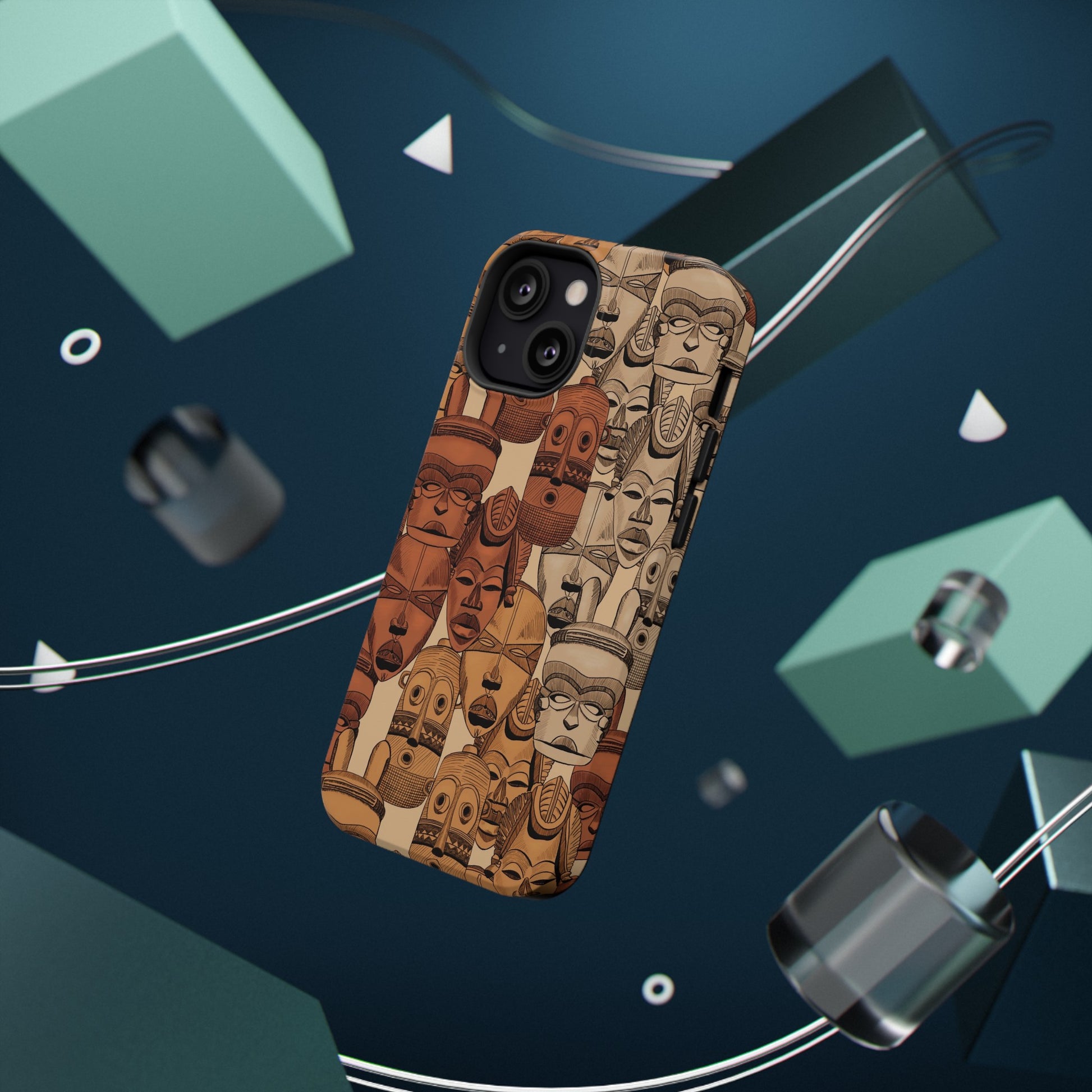 African Masks Print Impact-Resistant Phone Case - Pounded Yam Productions