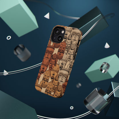 African Masks Print Impact-Resistant Phone Case - Pounded Yam Productions