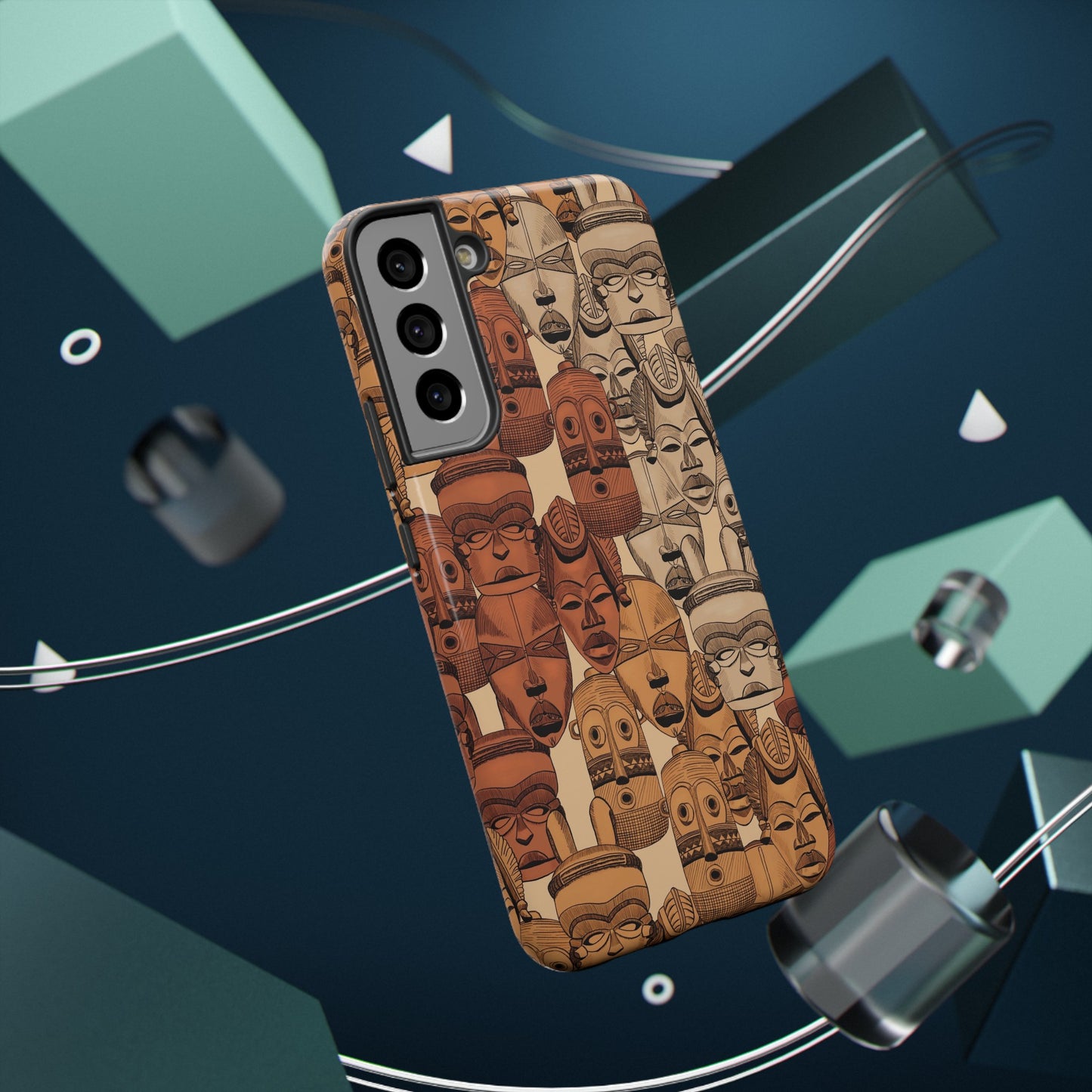 African Masks Print Impact-Resistant Phone Case