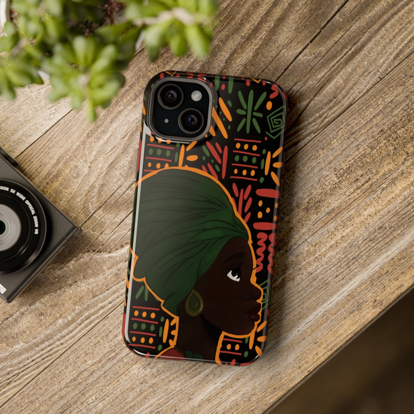 African American Woman in Profile Impact-Resistant Phone Case