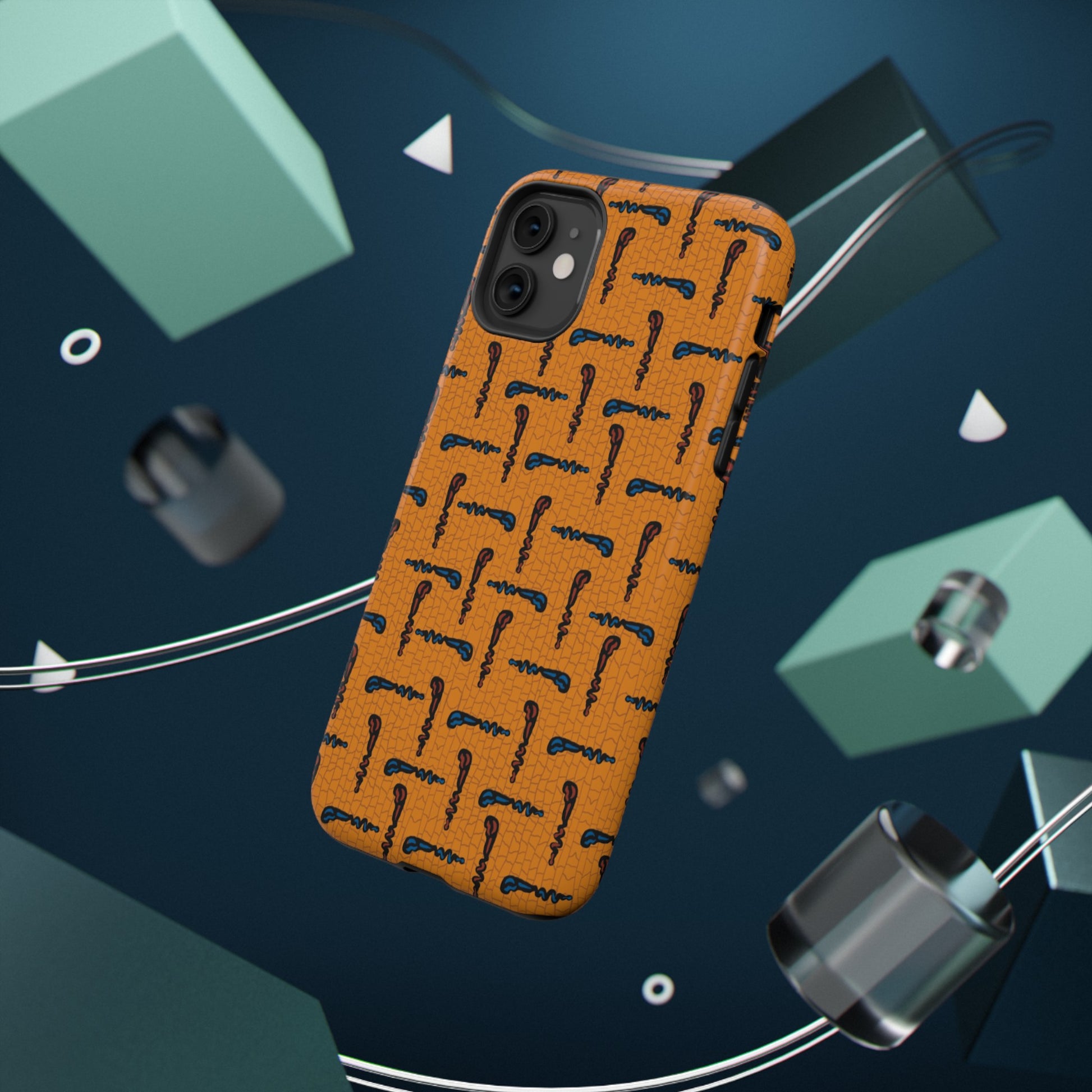 African Ankara Print Impact-Resistant Phone Case - Walking Sticks - Pounded Yam Productions