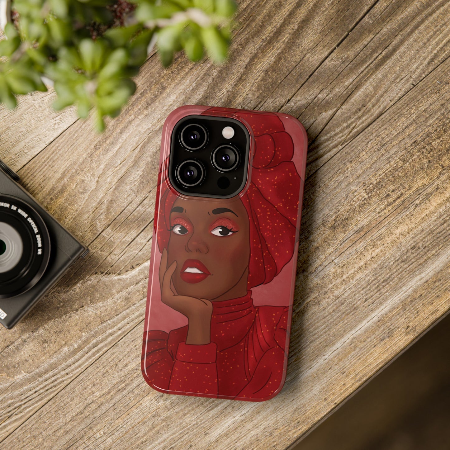 Red African Woman Impact-Resistant Phone Case