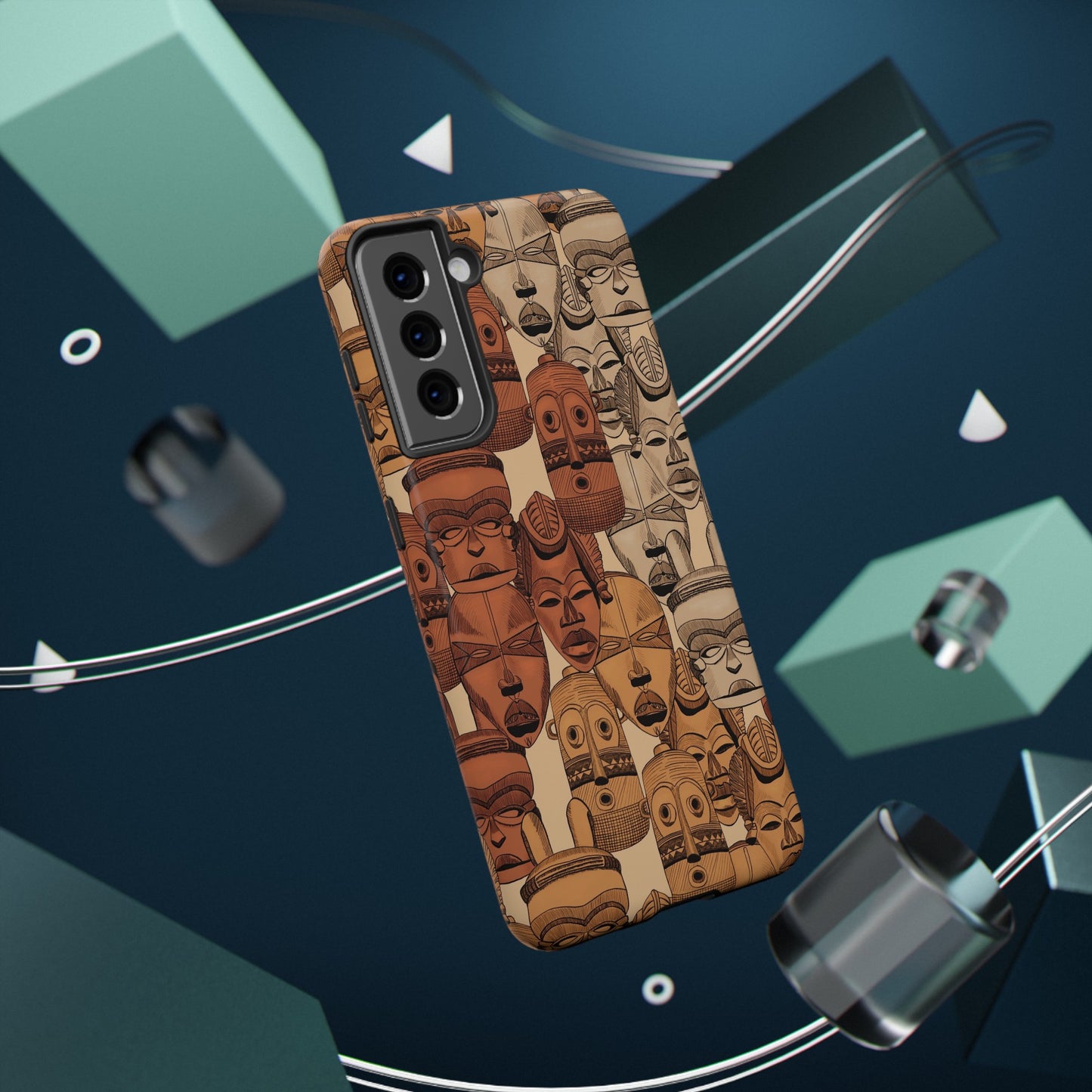 African Masks Print Impact-Resistant Phone Case