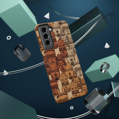 African Masks Print Impact-Resistant Phone Case - Pounded Yam Productions
