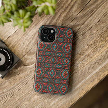 African Ankara Print Impact-Resistant Phone Case - Diamonds - Pounded Yam Productions