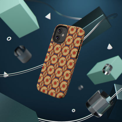 African Ankara Print Impact-Resistant Phone Case - Circles - Pounded Yam Productions
