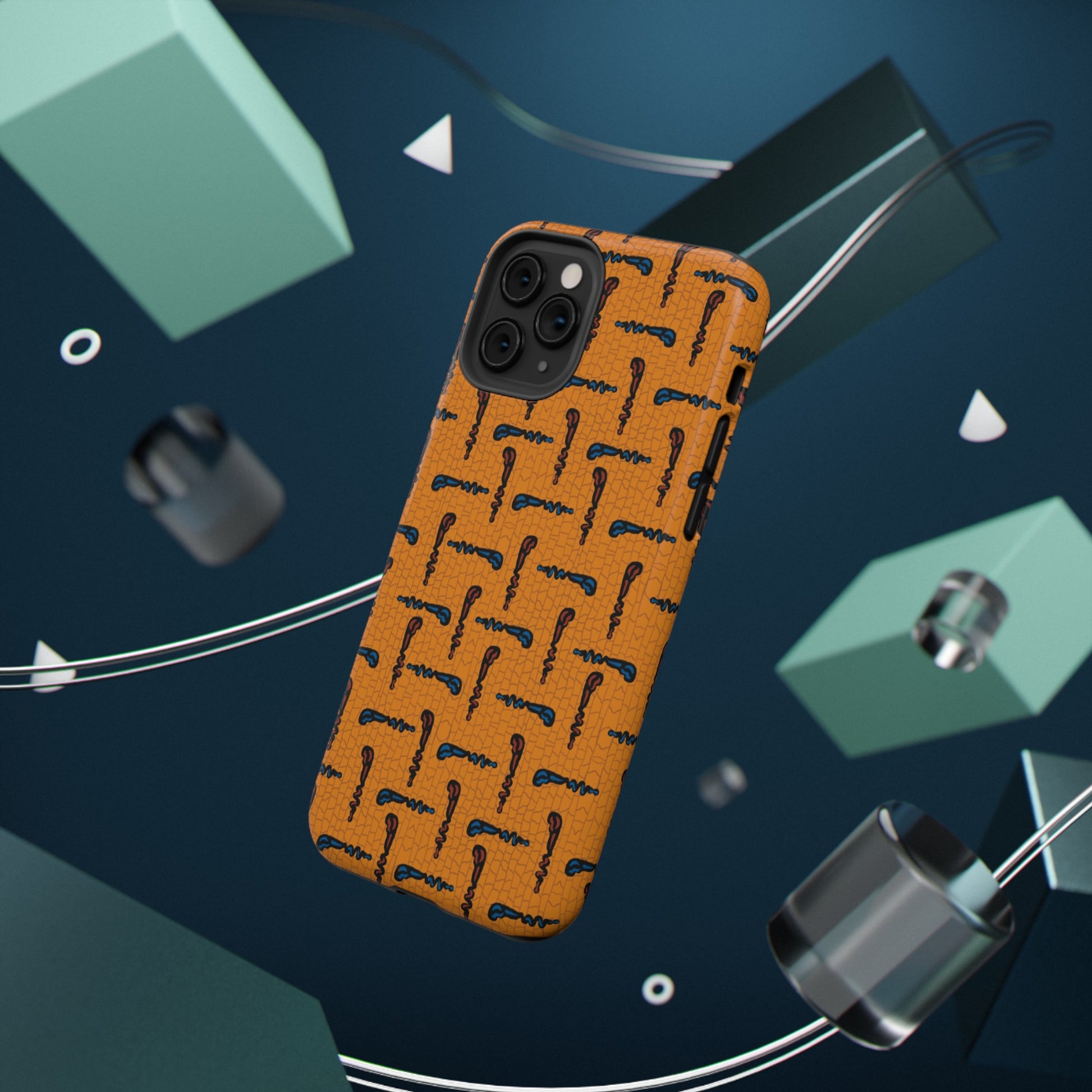 African Ankara Print Impact-Resistant Phone Case - Walking Sticks - Pounded Yam Productions