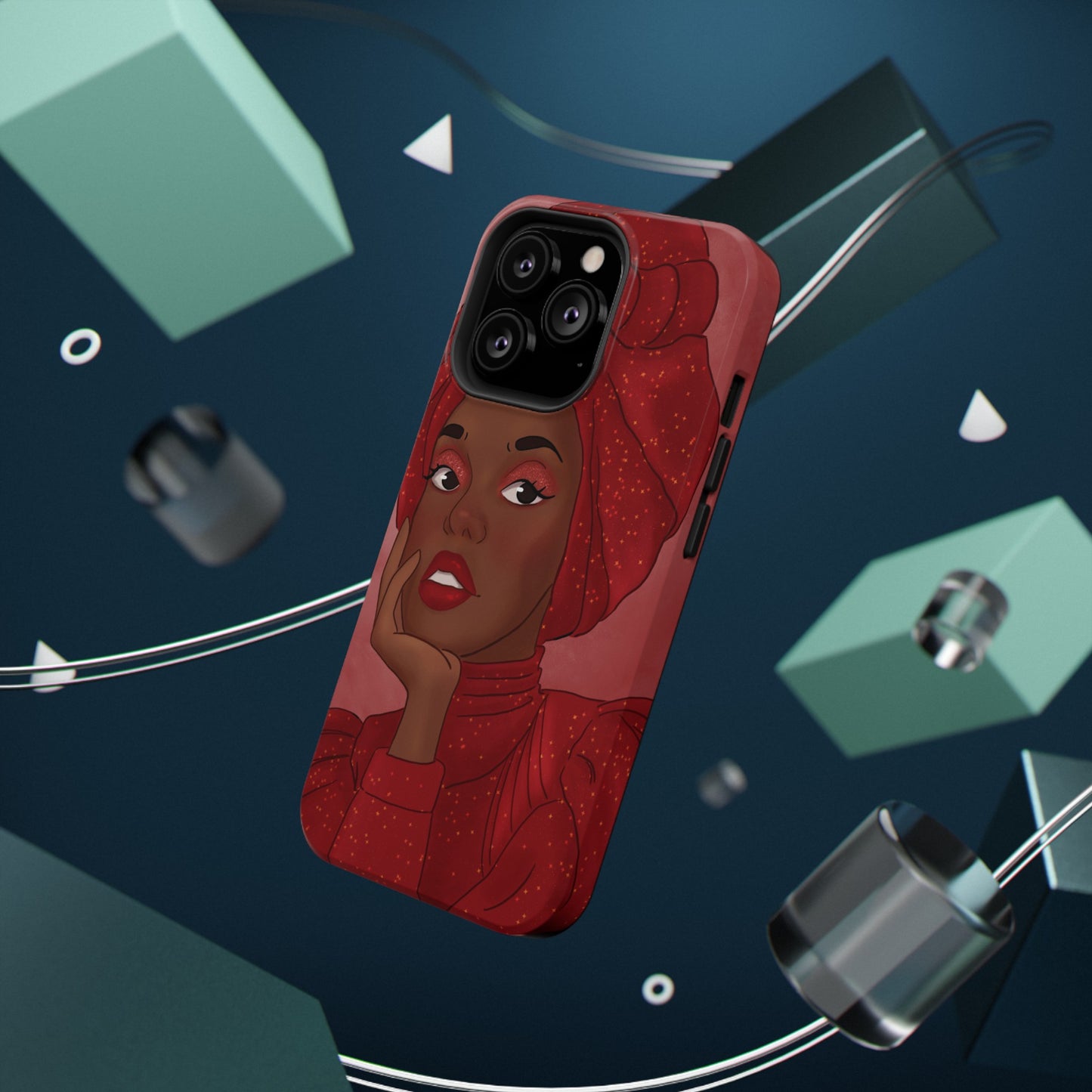 Red African Woman Impact-Resistant Phone Case