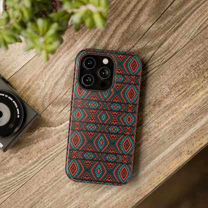 African Ankara Print Impact-Resistant Phone Case - Diamonds - Pounded Yam Productions