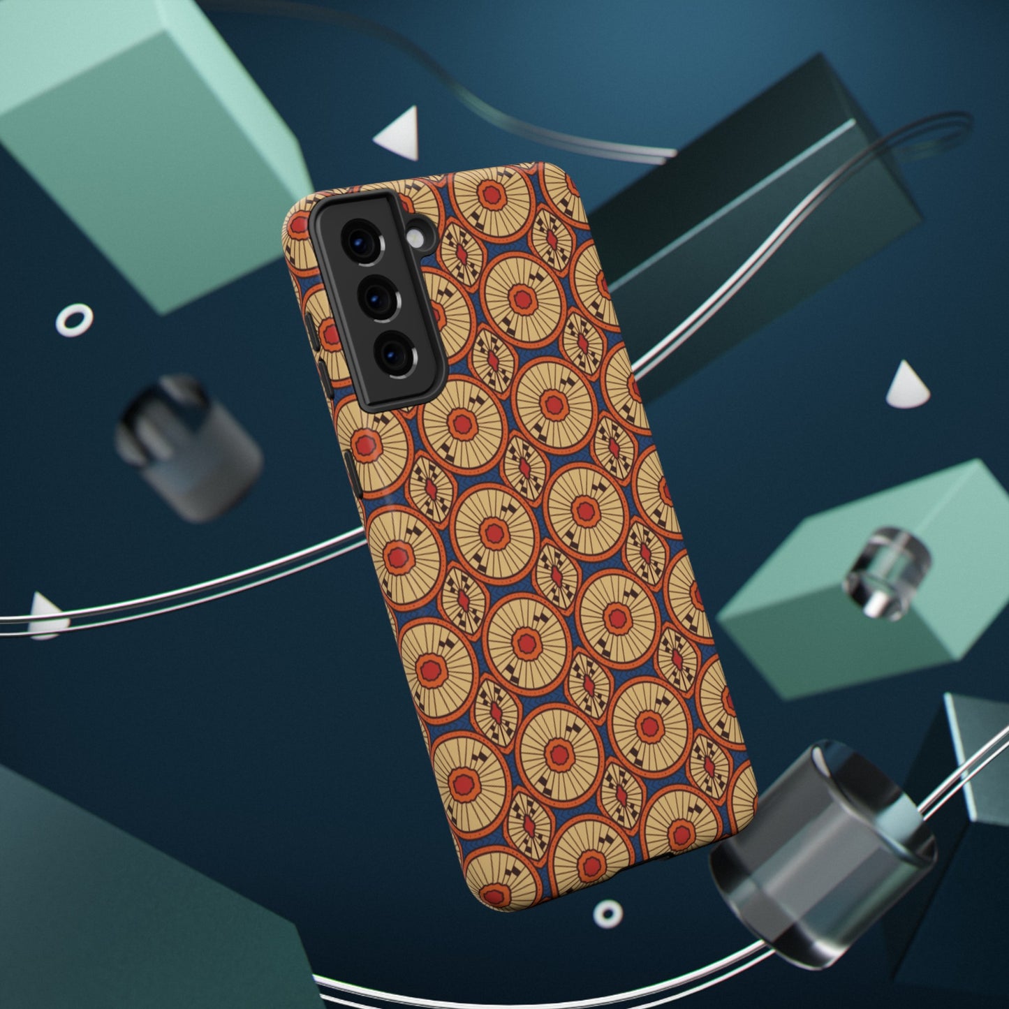 African Ankara Print Impact-Resistant Phone Case - Circles