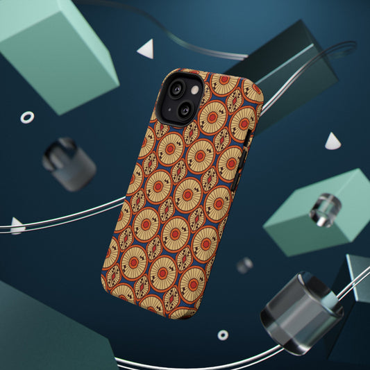 African Ankara Print Impact-Resistant Phone Case - Circles - Pounded Yam Productions