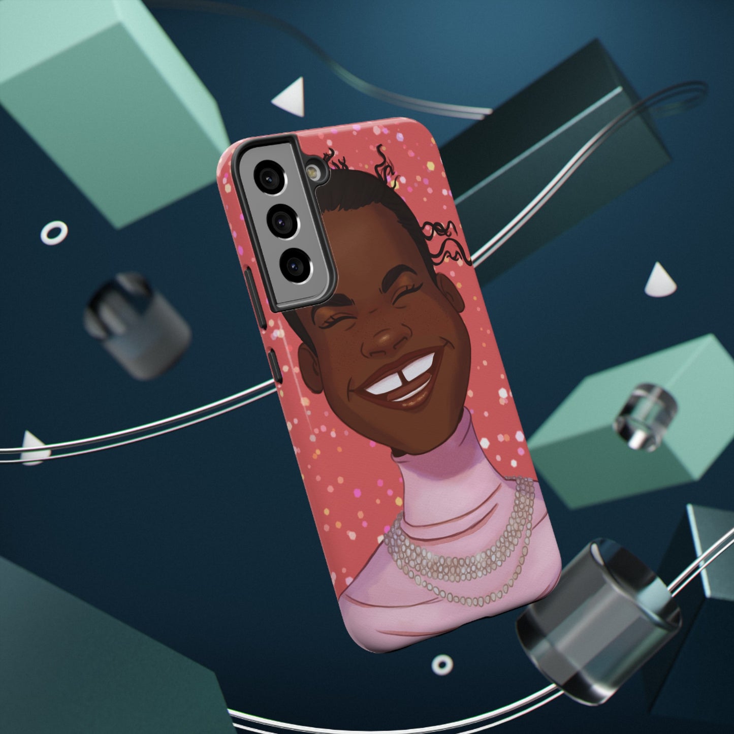 Happy Confetti Smiling Black Girl Illustrated Impact-Resistant Phone Case