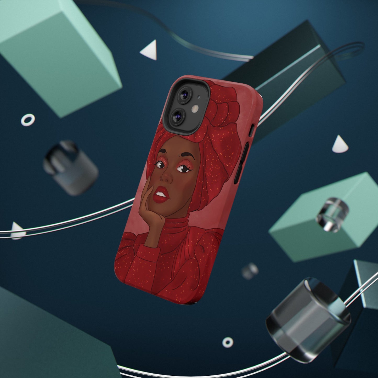 Red African Woman Impact-Resistant Phone Case