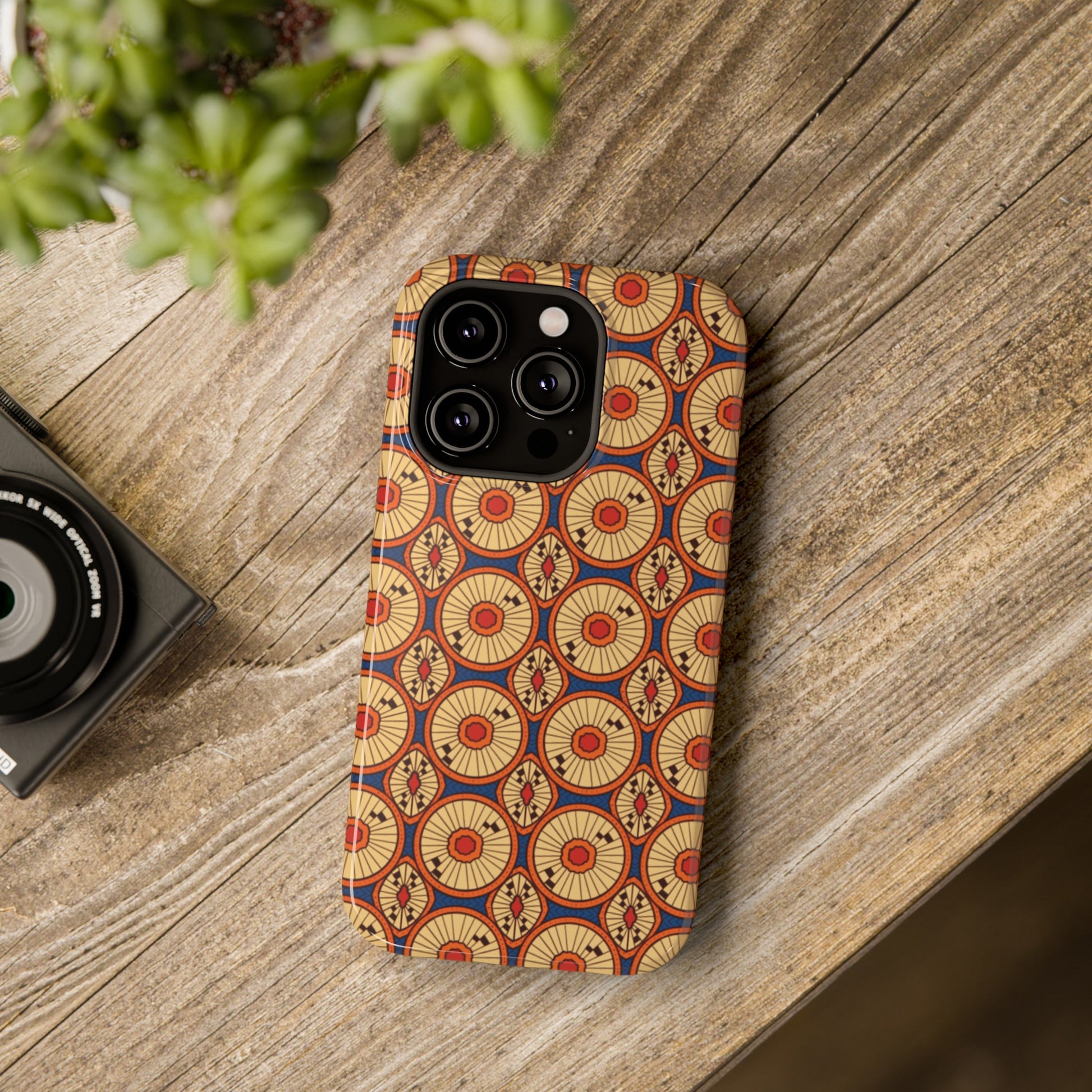 African Ankara Print Impact-Resistant Phone Case - Circles - Pounded Yam Productions