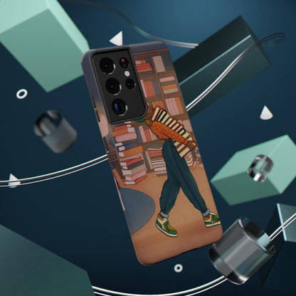 Black Girl Book Stacks Illustrated Impact-Resistant Phone Case 2 - Pounded Yam Productions