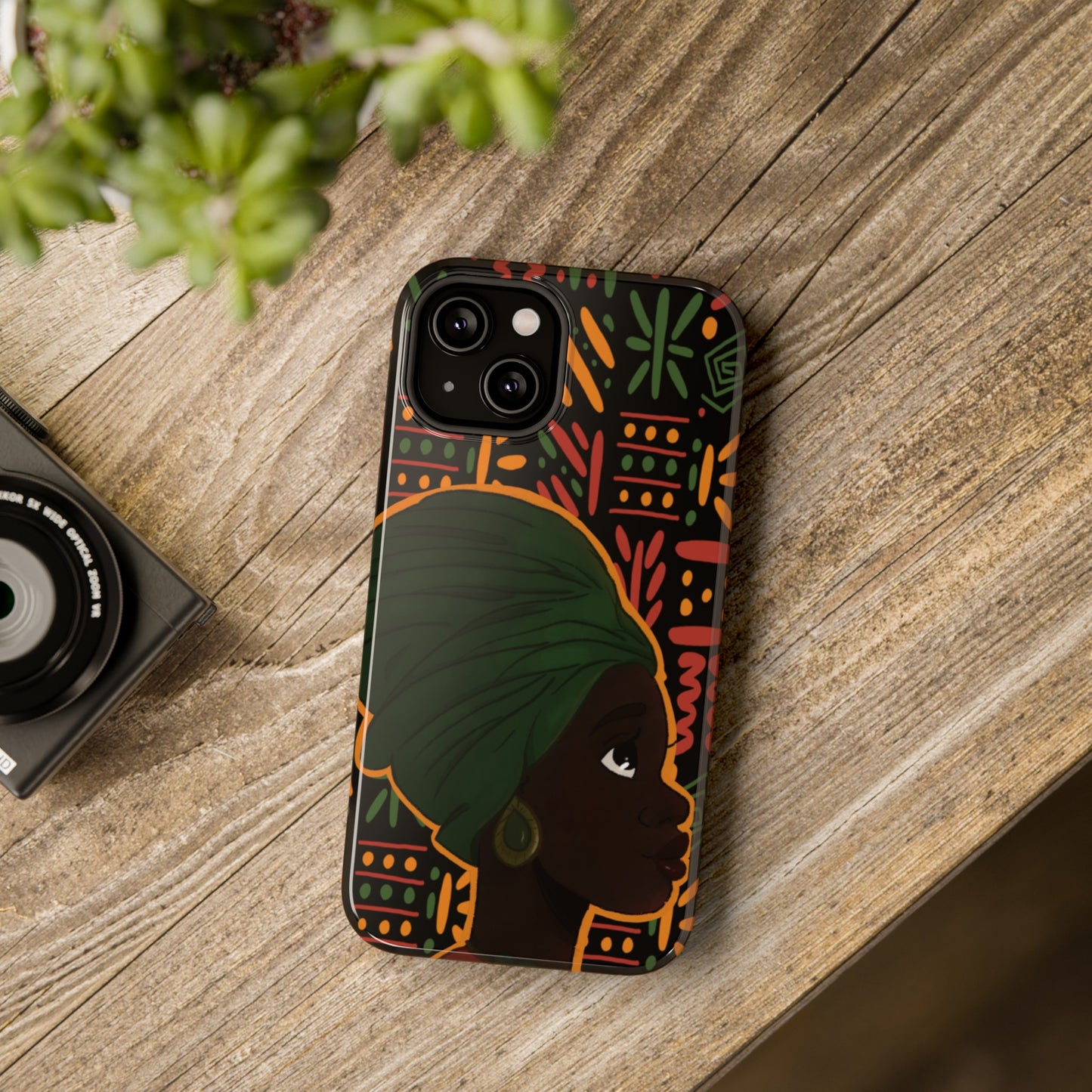 African American Woman in Profile Impact-Resistant Phone Case