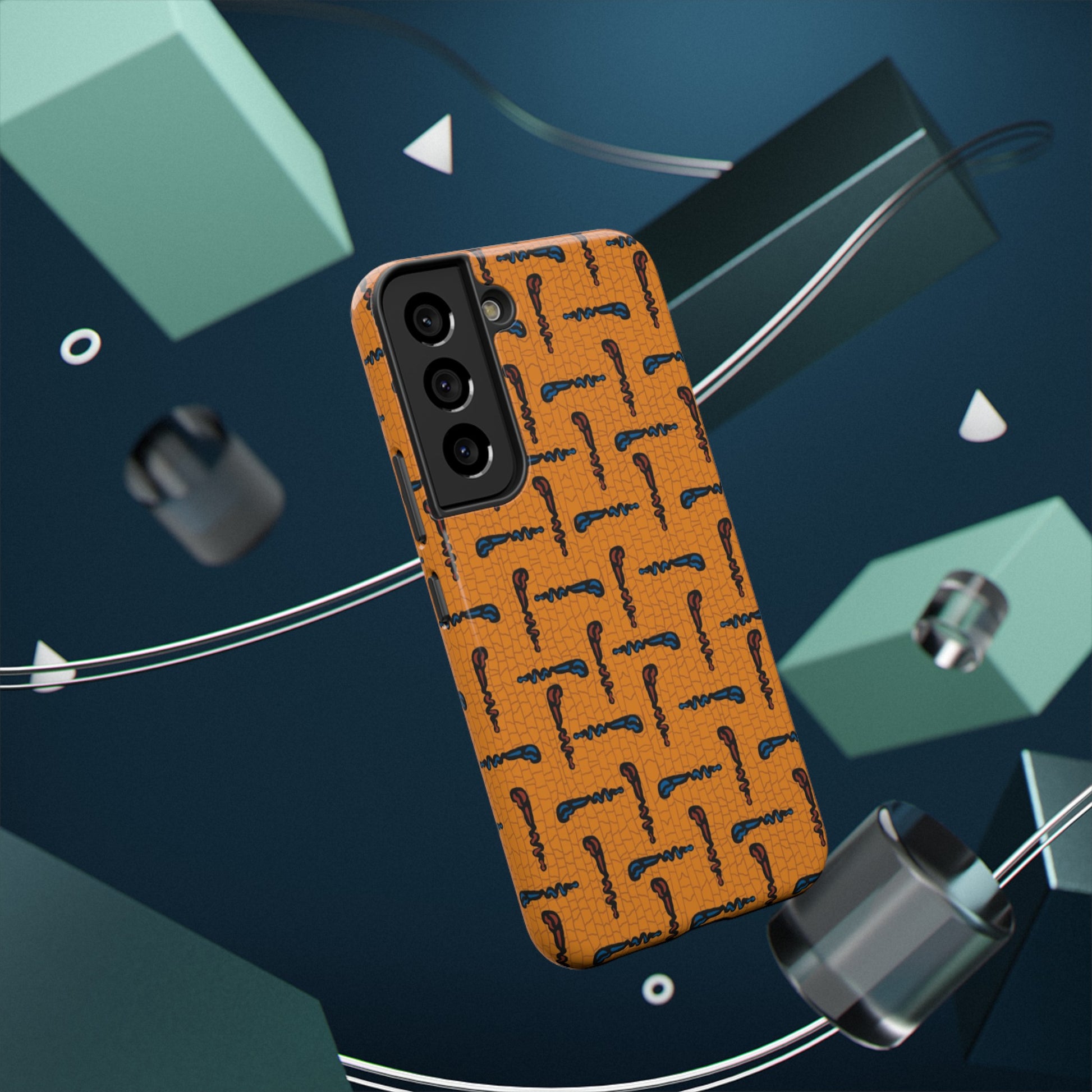 African Ankara Print Impact-Resistant Phone Case - Walking Sticks - Pounded Yam Productions