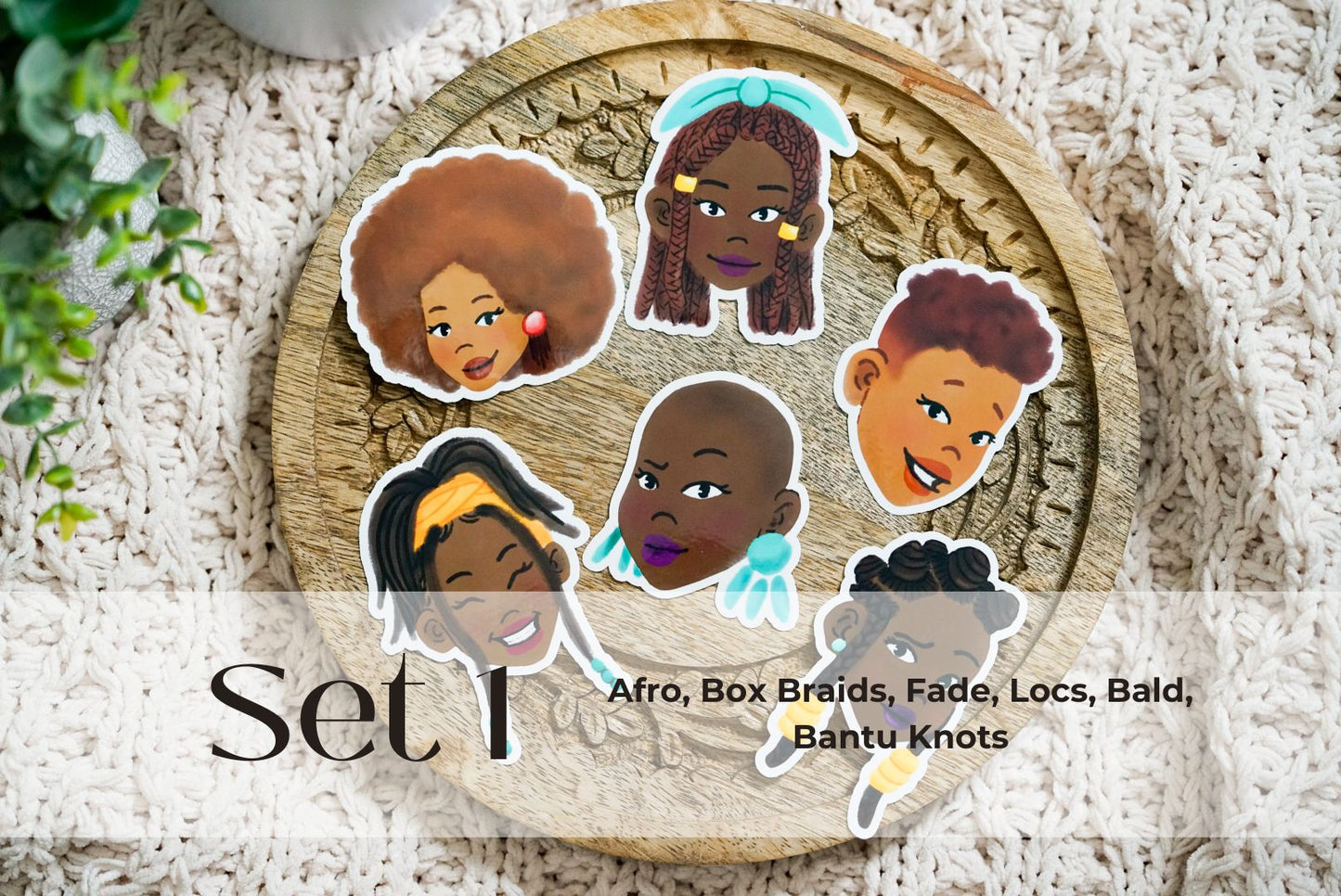 Black Girl Black Hair Die Cut Stickers