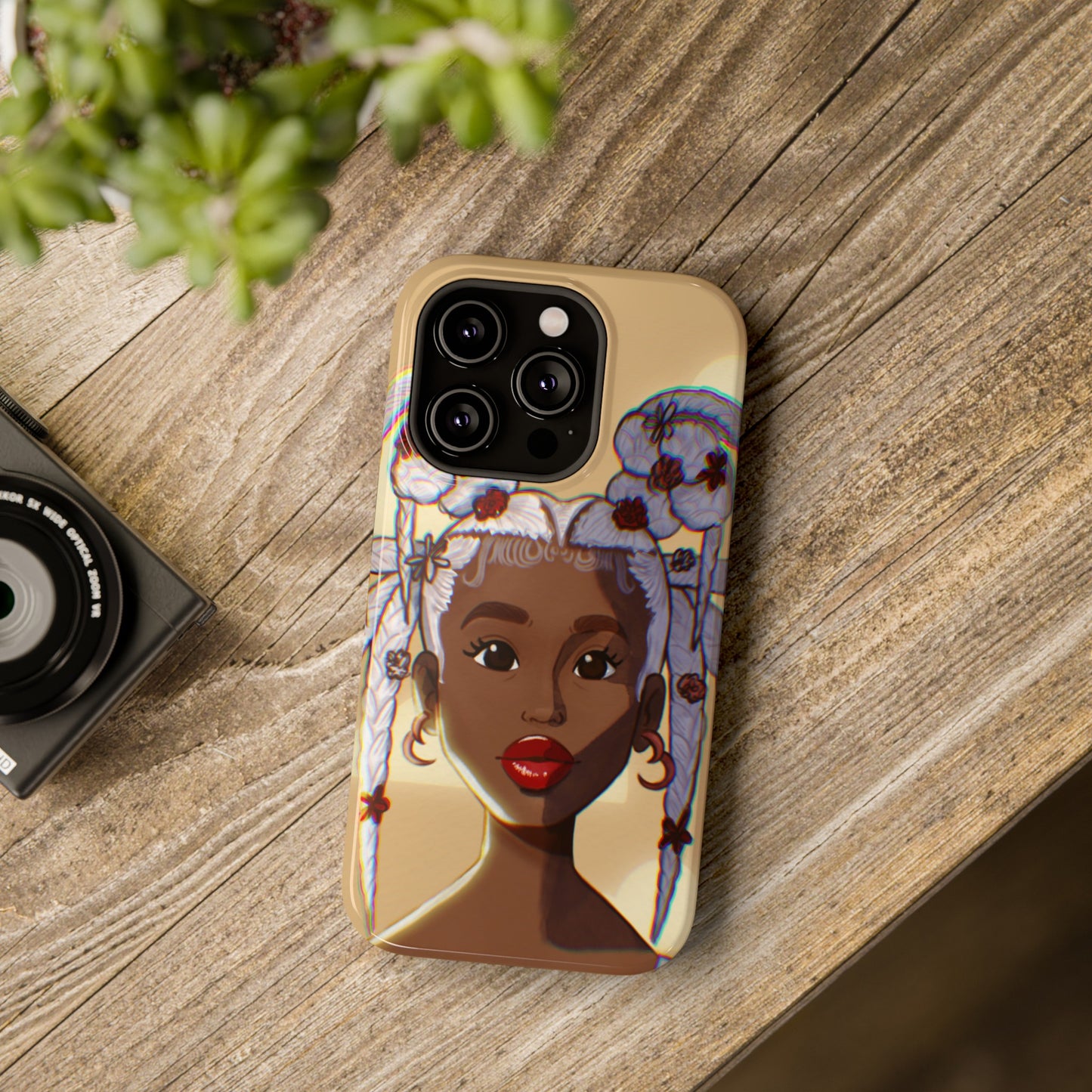 Dreamy Black Girl Illustrated Impact-Resistant Phone Case