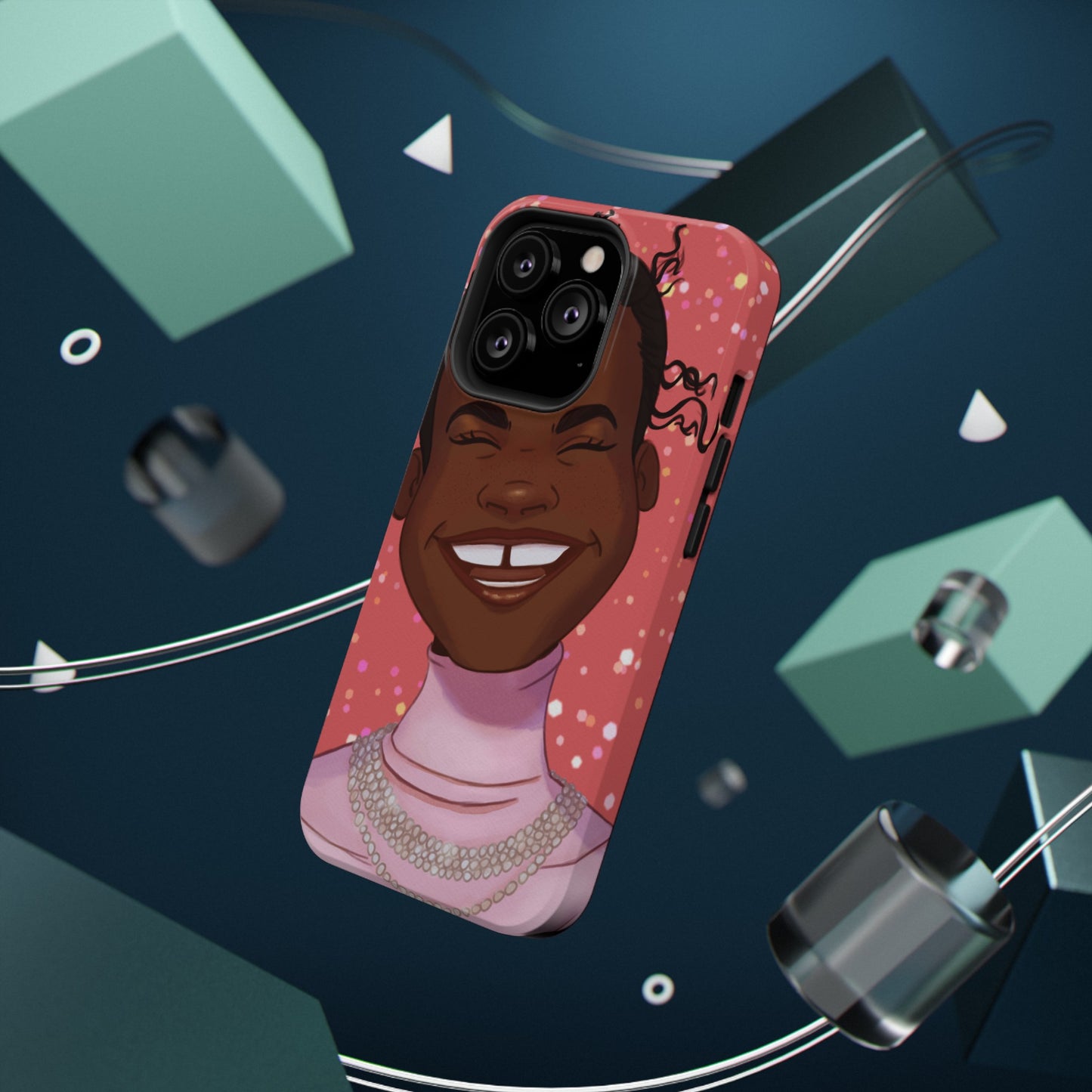 Happy Confetti Smiling Black Girl Illustrated Impact-Resistant Phone Case