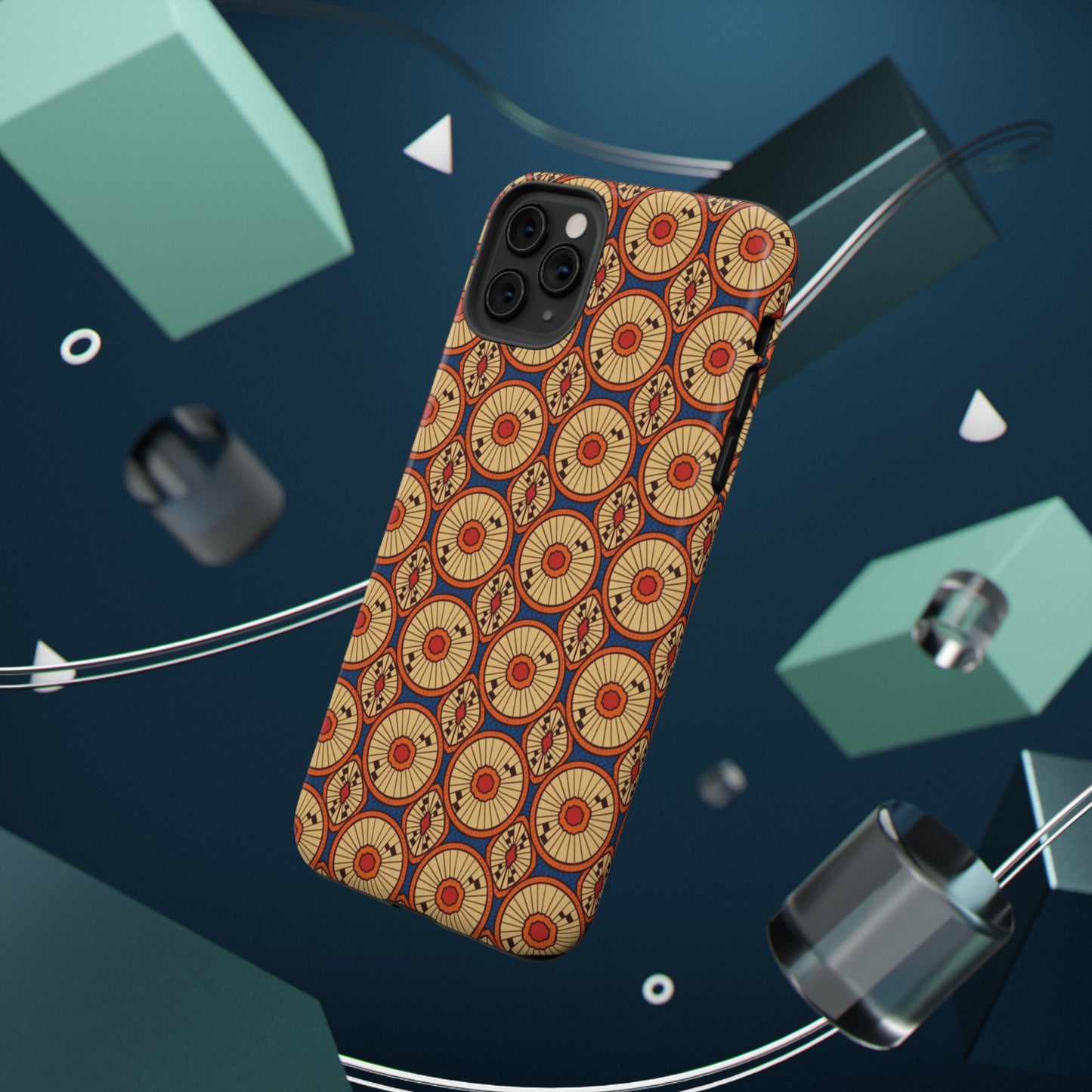 African Ankara Print Impact-Resistant Phone Case - Circles