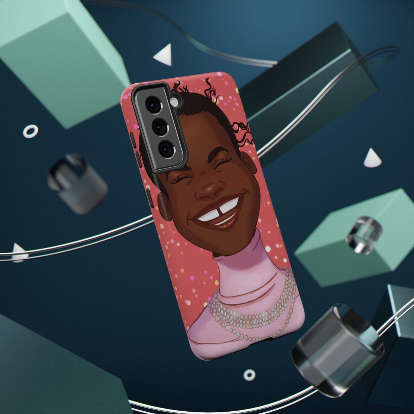 Happy Confetti Smiling Black Girl Illustrated Impact-Resistant Phone Case