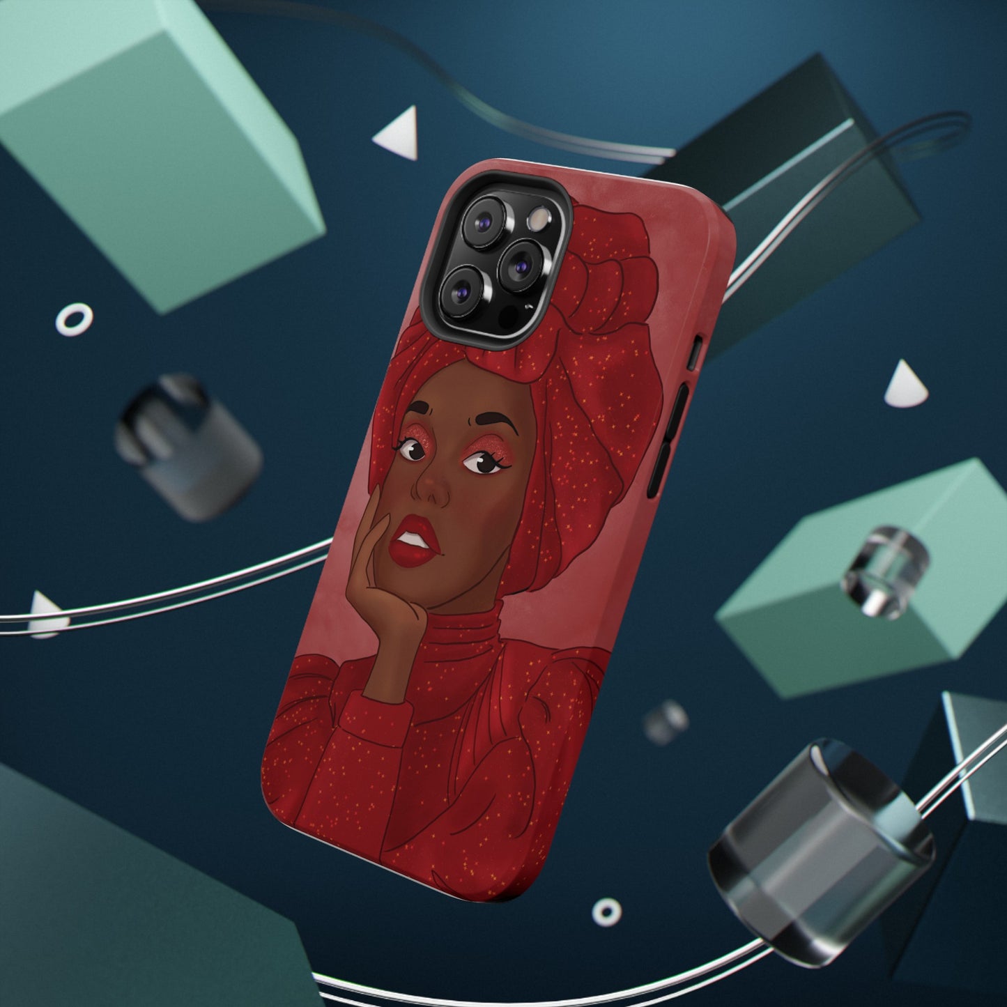 Red African Woman Impact-Resistant Phone Case