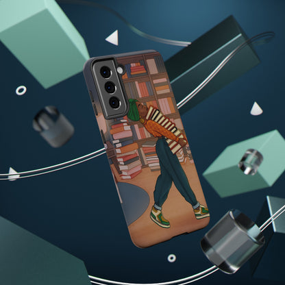 Black Girl Book Stacks Illustrated Impact-Resistant Phone Case 2 - Pounded Yam Productions