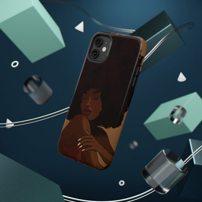 Black Girl Afro Illustrated Impact-Resistant Phone Case - Pounded Yam Productions