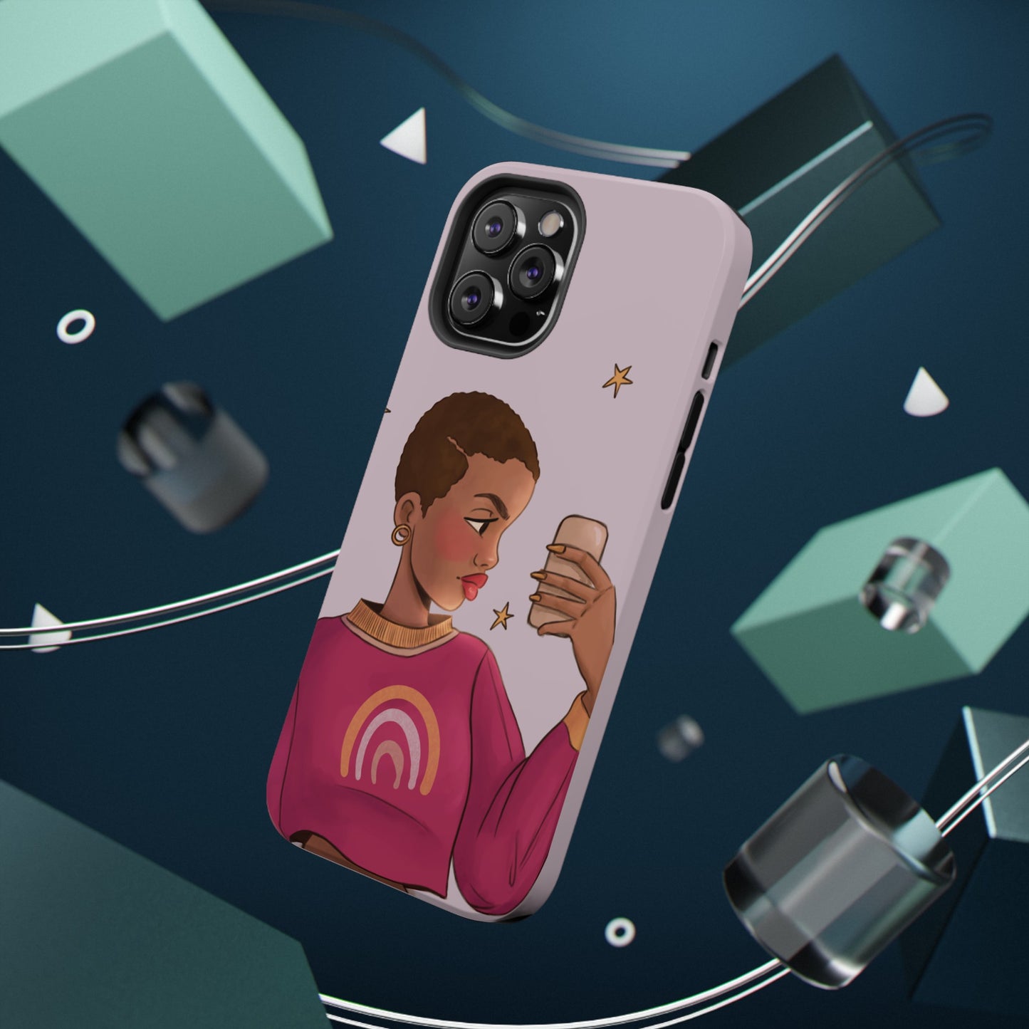 Black Girl Selfie Impact-Resistant Phone Cases