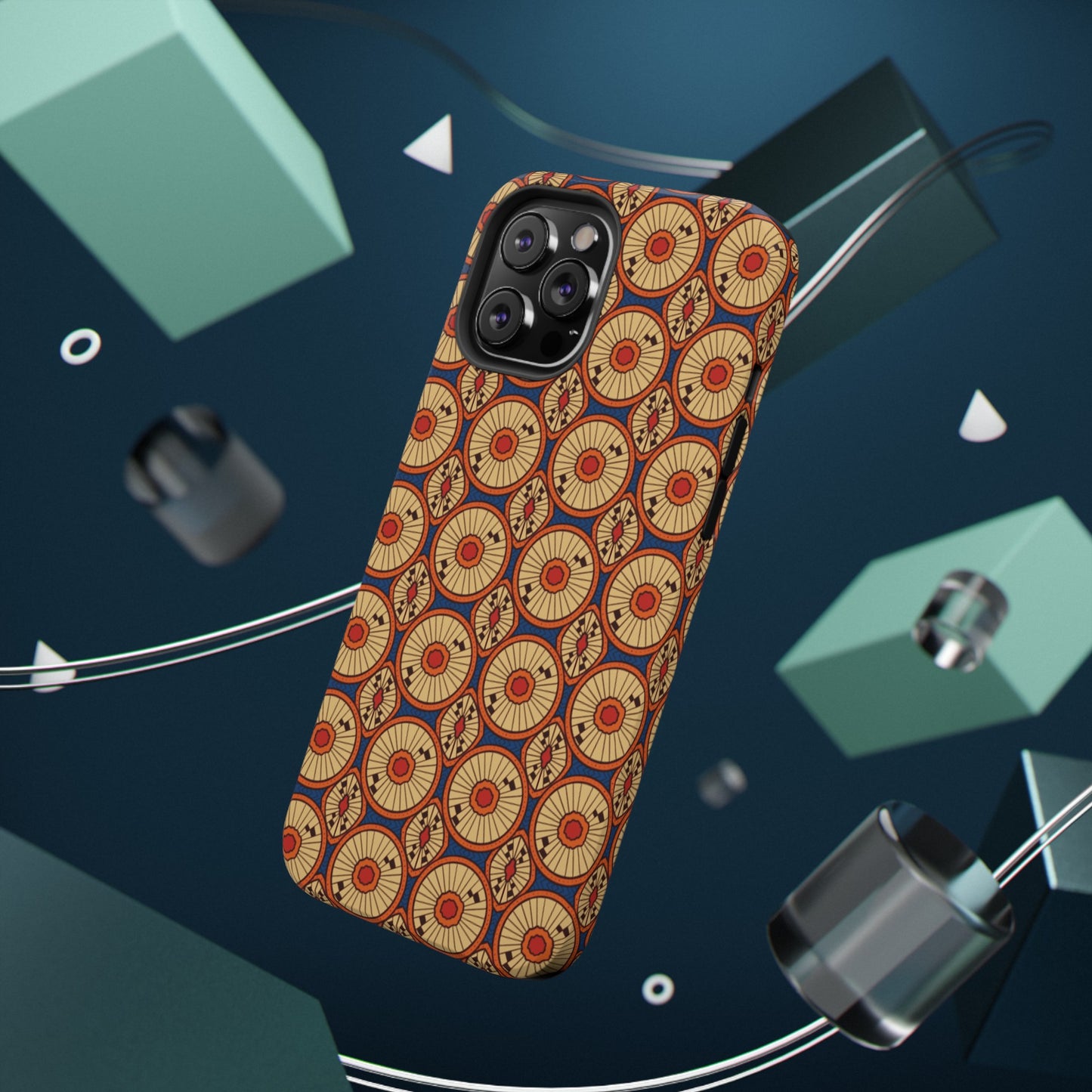 African Ankara Print Impact-Resistant Phone Case - Circles