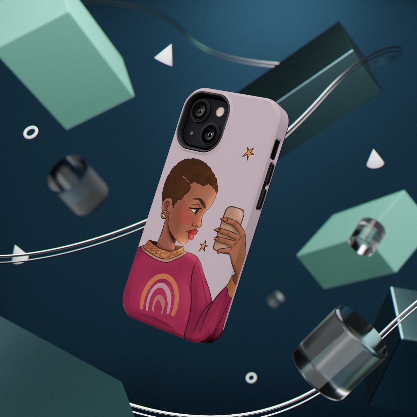 Black Girl Selfie Impact-Resistant Phone Cases