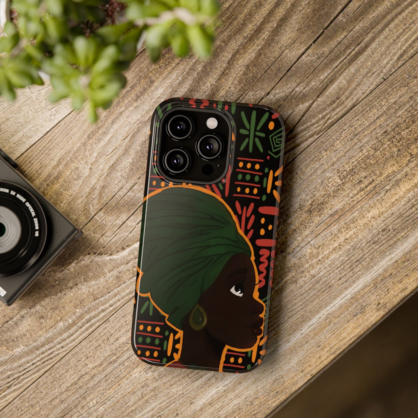 African American Woman in Profile Impact-Resistant Phone Case