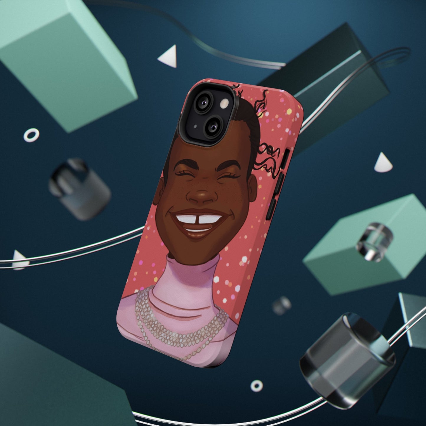 Happy Confetti Smiling Black Girl Illustrated Impact-Resistant Phone Case