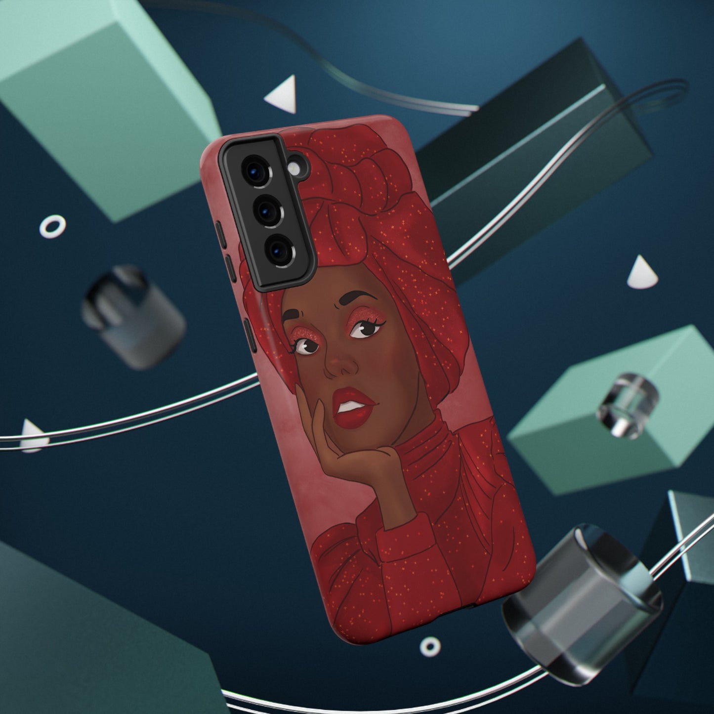 Red African Woman Impact-Resistant Phone Case